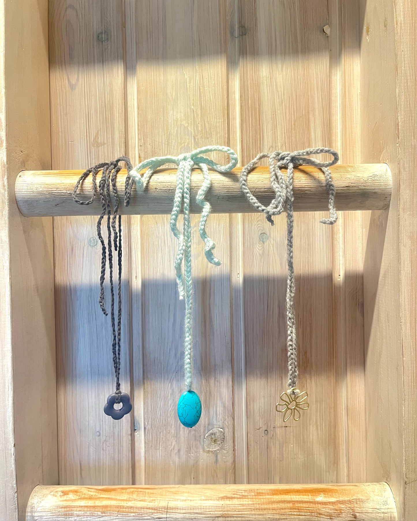 Turquoise Crochet halskæde (Upcycled)