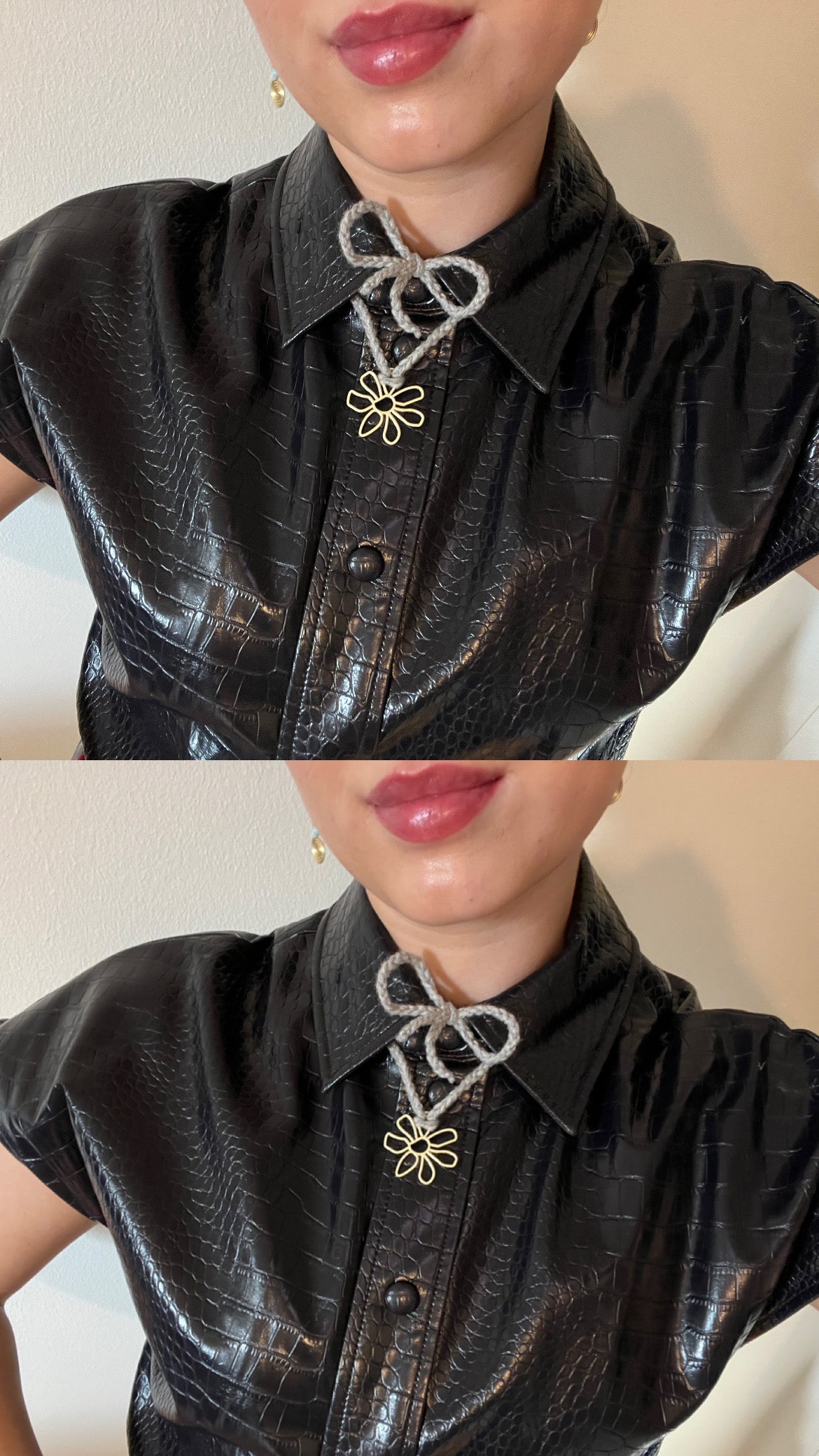 Ligth Grey Crochet halskæde