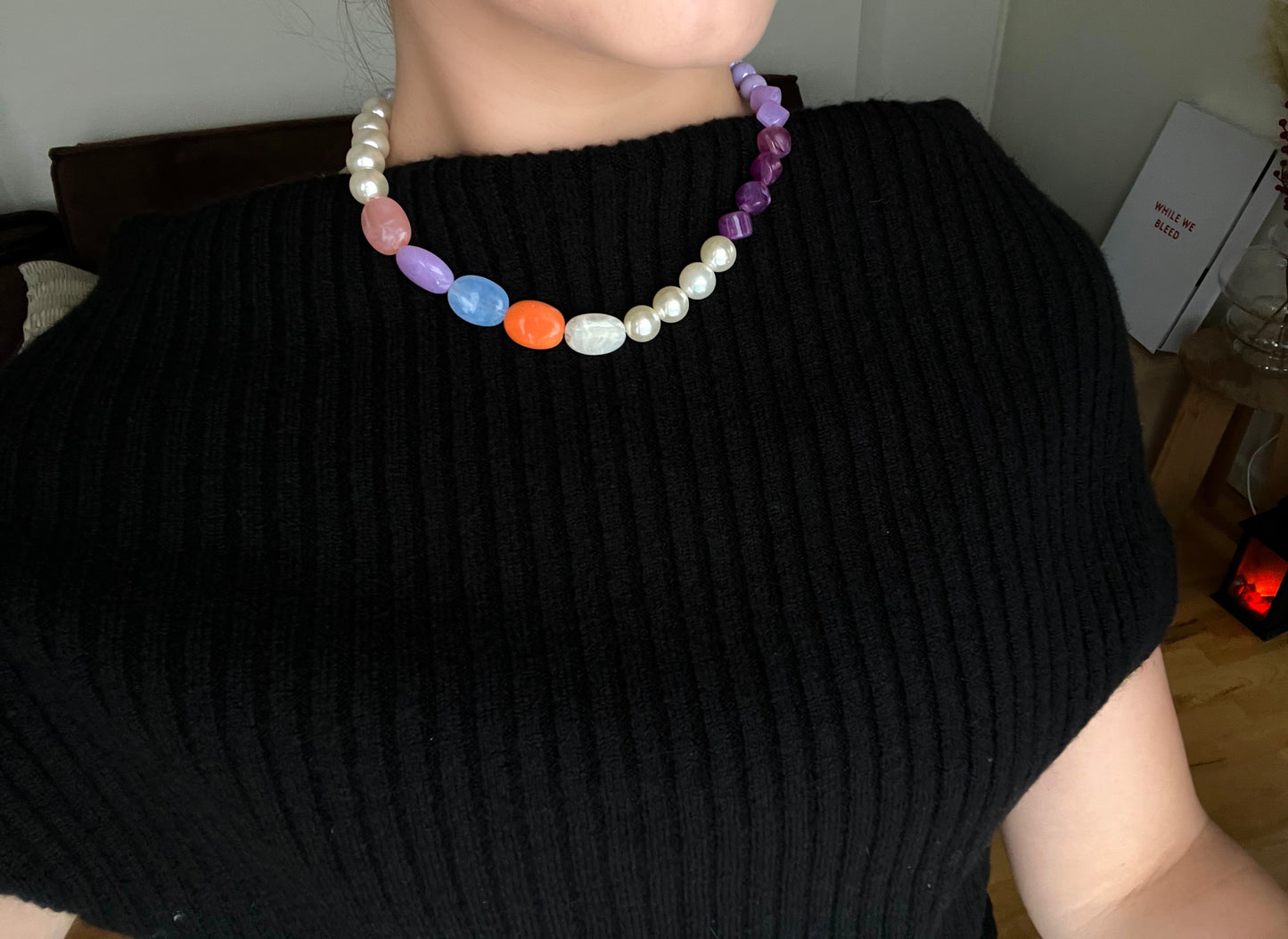 Purple Colorblock halskæde