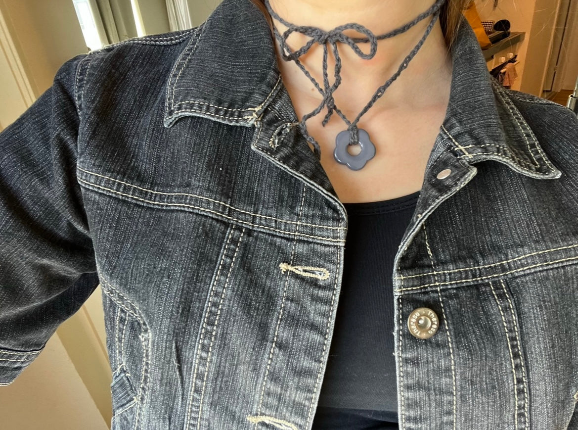 Grey Crochet halskæde