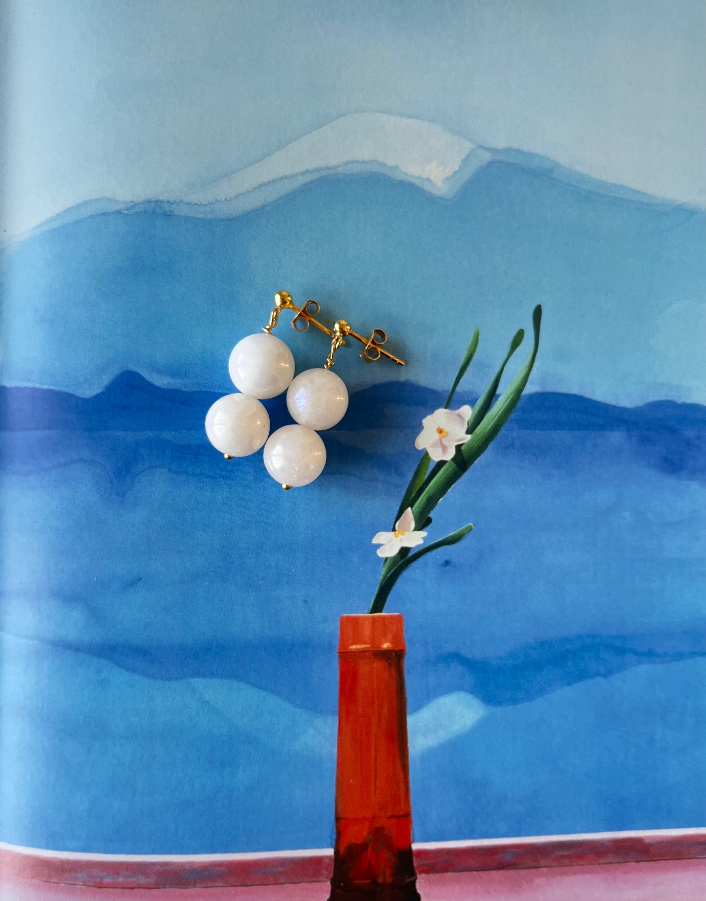 White Stone øreringe