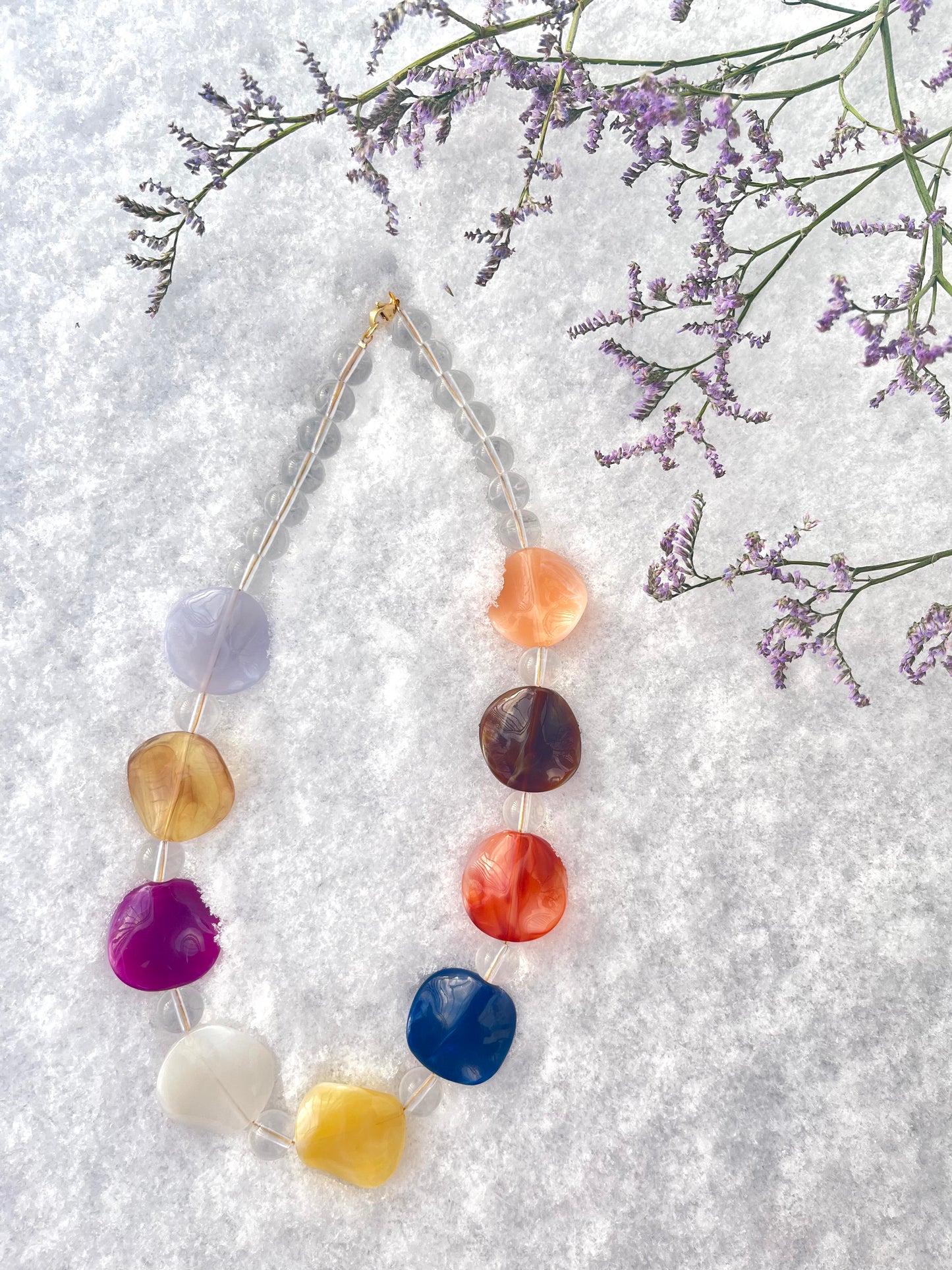 Sculpted rainbow halskæde (Upcycled)