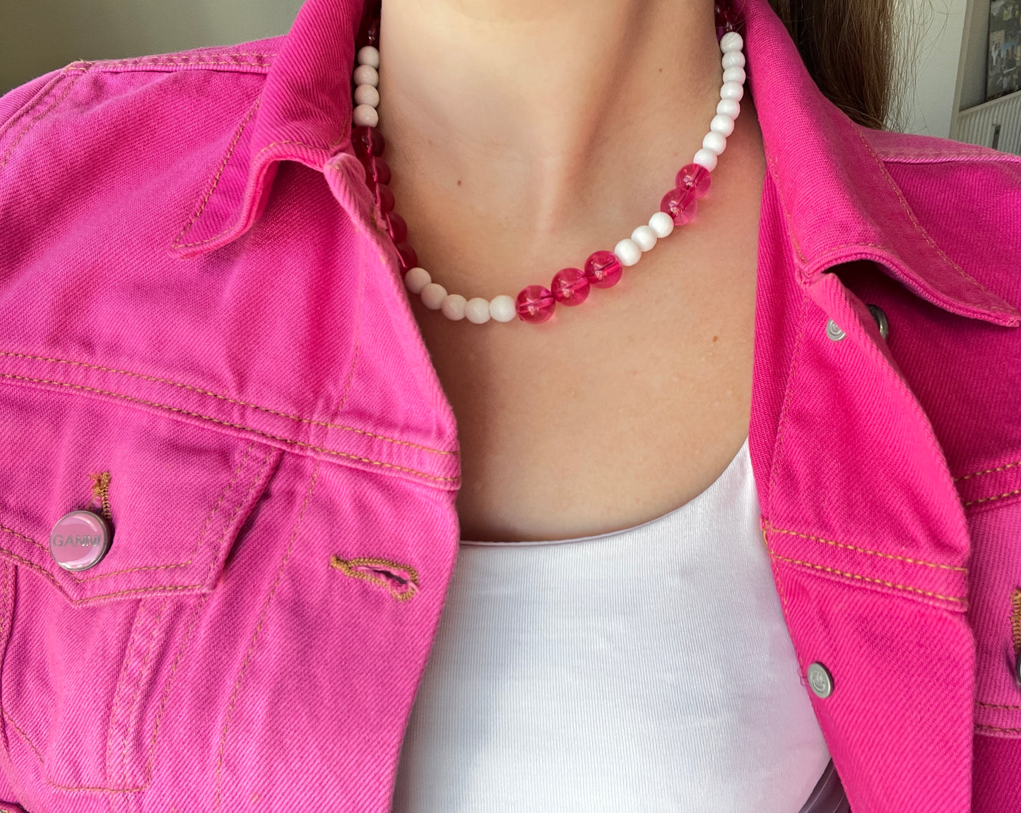 Pink Frost halskæde (Upcycled)